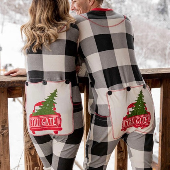 Lazy One Tailgate Adult Onesie Pajamas Falpjack Size Large Unisex - Picture 3 of 8